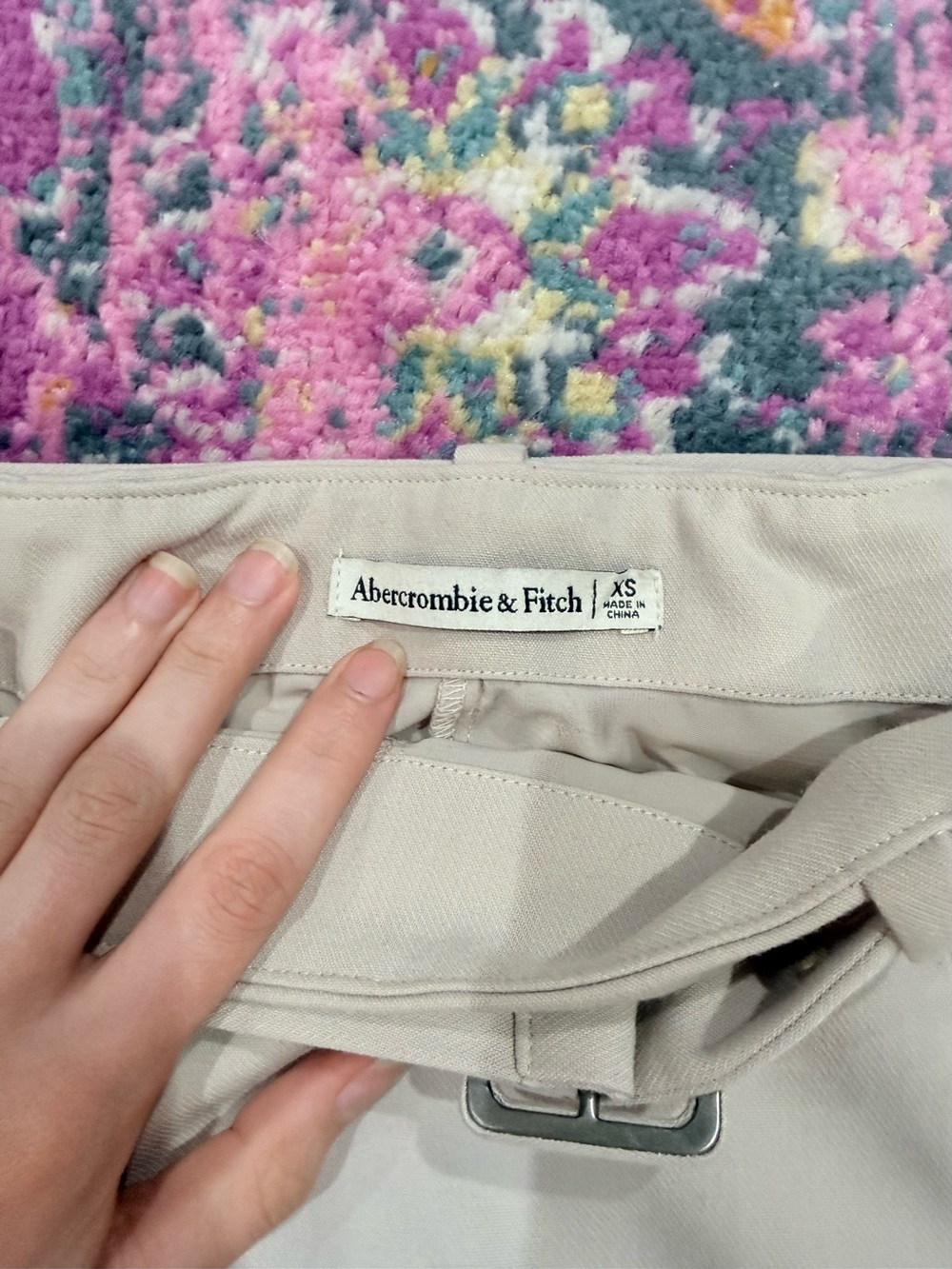 Abercrombie & Fitch Pale Cream Belted Mini Skirt - Picture 2 of 3